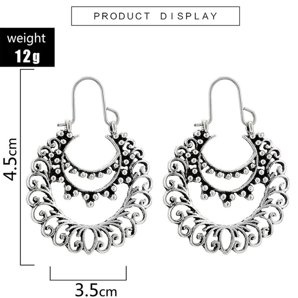 Silver Boho Scroll Earrings - Picture 4 of 4